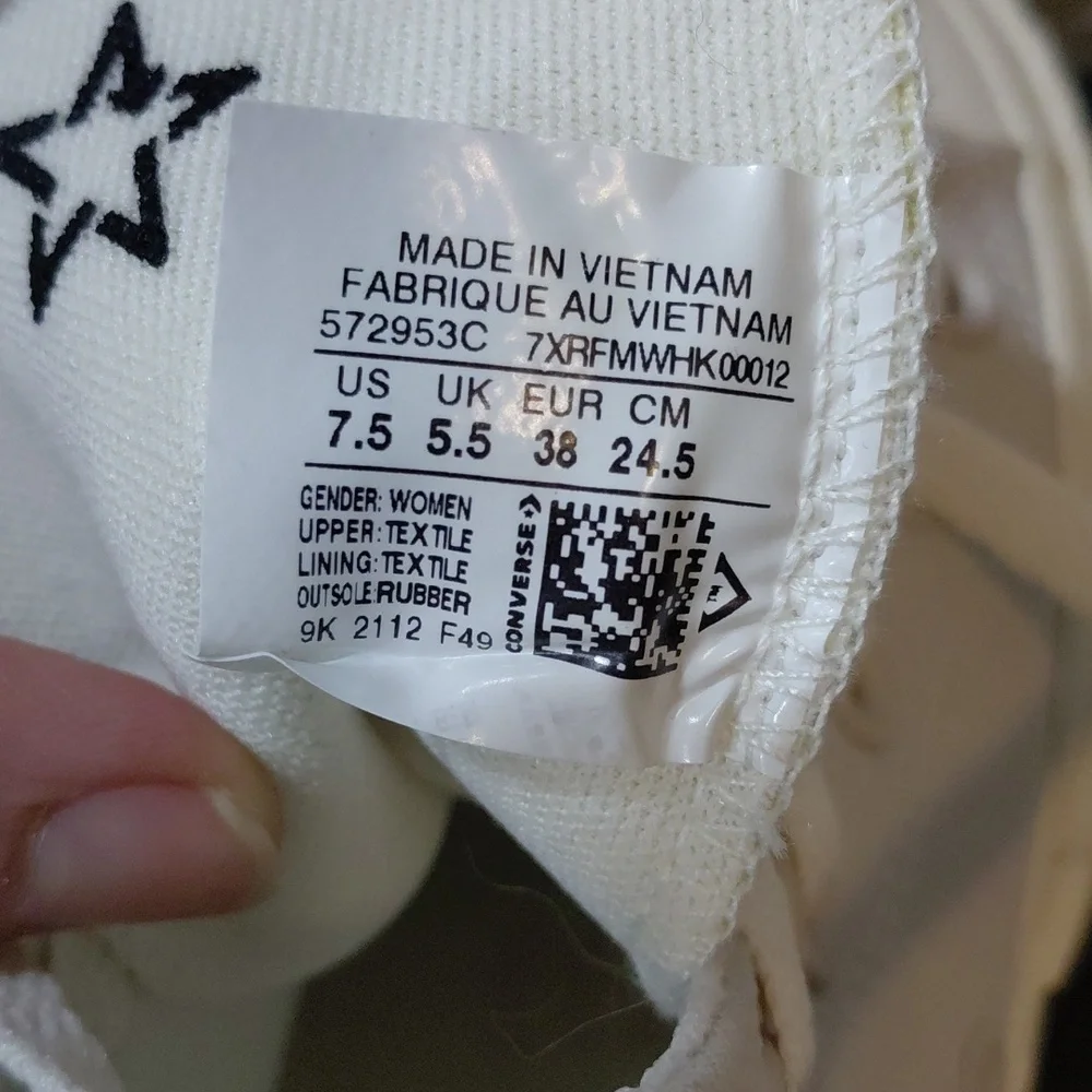 Converse White/Cream Platform Lace-Up High-Top Boots - Picture 7 of 11